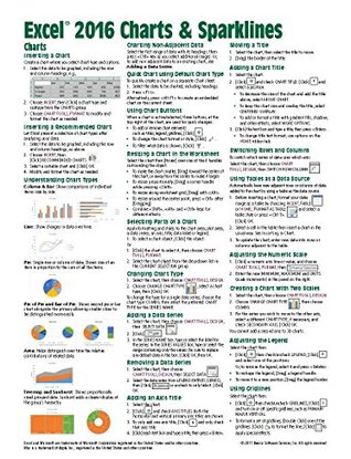 Read Online Microsoft Excel 2016 Charts & Sparklines Quick Reference Guide - Windows Version (Cheat Sheet of Instructions, Tips & Shortcuts - Laminated Card) - Beezix Inc. file in PDF