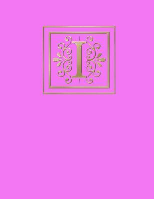 Download I: Blank journal, 160 pages, 8,5x11 inch (21.59 x 27.94 cm) Soft cover / Paperback. Pink background, gold color monogram letter I - Studio Beeker file in ePub