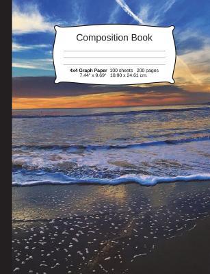 Full Download Beach Composition Notebook, Graph Paper: 4x4 Quad Rule Composition Book, Student Exercise Science Math Grid, 200 Pages, 7.44 X 9.69 -  | PDF
